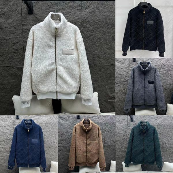 designer jacket men windbreaker jacket Men's luxury high-quality jacket Embroidered leather LOGO label sheepskin plush jacket Women stylish loose-fitting c 58 2d