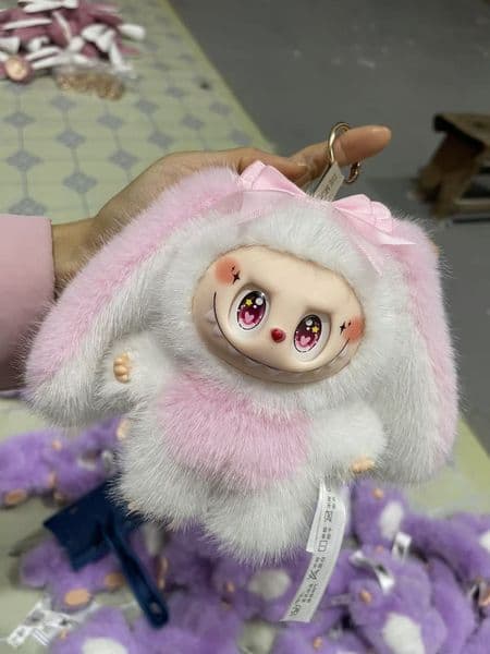 Free shipping Dreamy Purple Floppy Ear Plush Pendant Kawaii Bunny Keychain Fashion