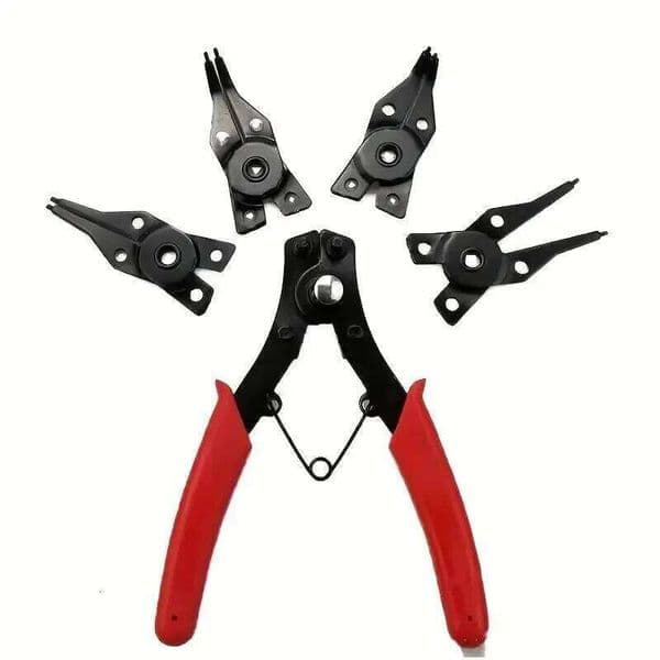 4-In-1 Set Snap Ring Multi Crimp Removable Plier Head Retaining Circlip Pliers Hand Tools Multifunctional