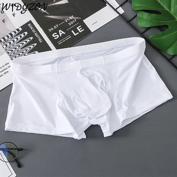Ice Silk Boxershorts Men Boxers Underwear Man Sexy Solid Underpants Hombre Trunk Shorts Pouch Mens Panties Cuecas Calzoncillos 260427