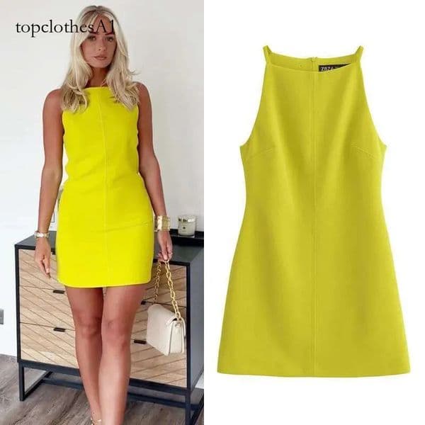 Fashion Summer Womens Bodycon Sleeveless Mini White Red Blue Black Yellow Dress Vacation Dresses MAKOUFEI