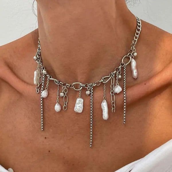 IngeSightZ Punk Multilayer Pearl Tassels Pendant Necklace Women Exquisite Clavicle Chain Y2K Charm Jewelry Gifts 260430