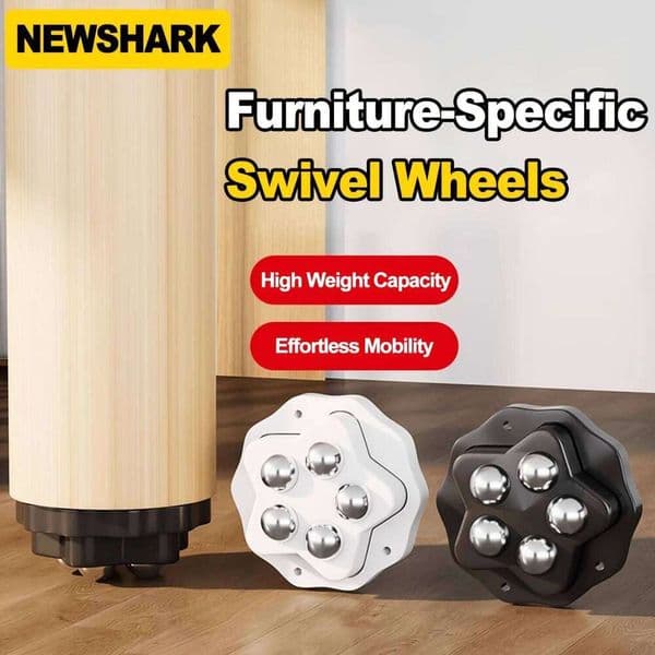 4pcs-Self-Adhesive Mini Swivel Casters, 360° Rotatable Universal Wheels, Heavy-Duty Double Ball Bearings