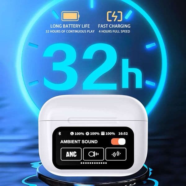 A9pro Fifth Generation Color Wireless Bluetooth Earbuds Ultra-Long Battery Life Touch Screen ANC Cancelling