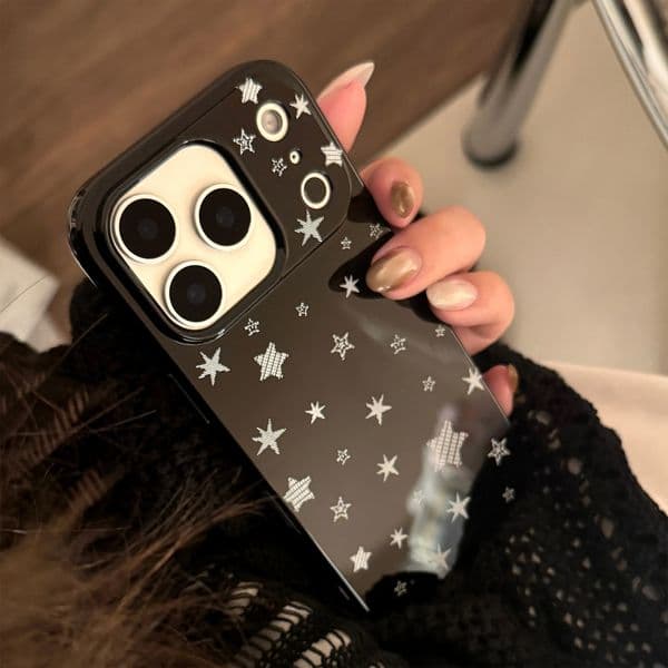 Designer phone case All-Round Protection Luxury Black And White Stars Suitable For Iphone Phone Case Anti Drop Personalized Graffiti Soft case