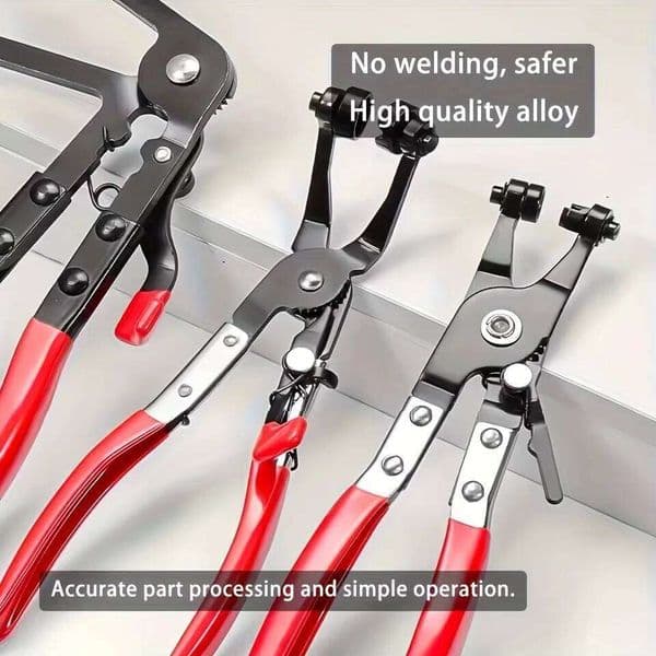 Wire Long Reach Hose Auto Tools,Hose Clamp Plier for Fuel Oil & Water Hoses,Red