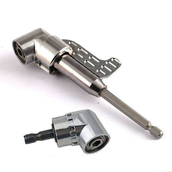 1pc 105 Degree Right Driver Angle Extension Power Screwdriver Attachment 1/4inch Hex Drill Bit