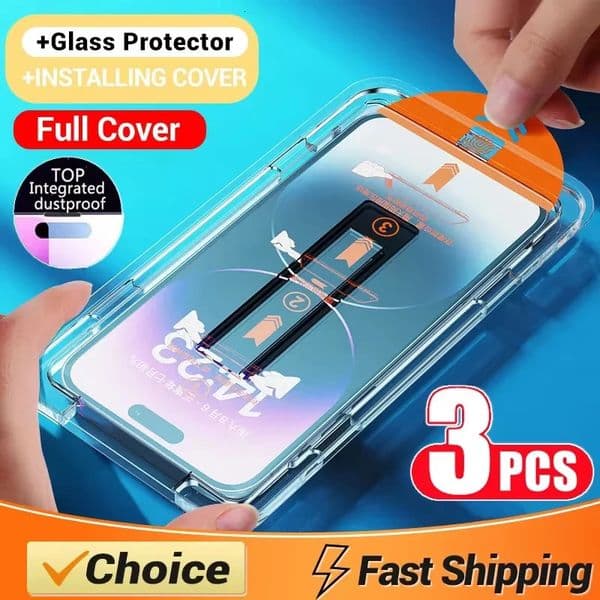 Oleophobic Coating Dust Free Screen Protector For iPhone 17 Pro Max 16 15 13 11 12 14 Pro Max SE 7 8 XR Easy Installation Glass 260427