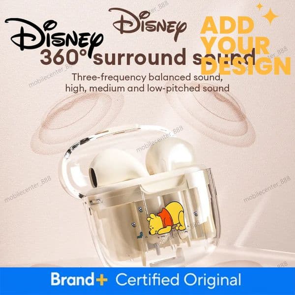 Designer Disney Disney Transparent Case Wireless Bluetooth Earphones Hifi Sound Music Sports Earbuds C01 Ultra-Long Battery Life Gaming Headset Luxury