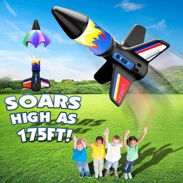 Electric Rocket Launcher Toys New Space Exploration Skyrocket With Parachute Kid Outdoor Toys Children Toys Model Rocket Kit X260504