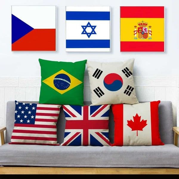 50 style National Flag Cushion Cover for Sofa Home Children Room Decor Geometric Print Pillowcase Polyester Pillow Case 45x45cm X260504