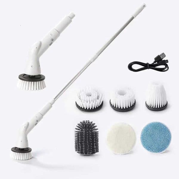 2000mAh 6-in-1 Electric Cleaning Brush Wireless Electric Rotary Clean Brush Shower Cleaning Brush Kitchen Bathroom Home X260504