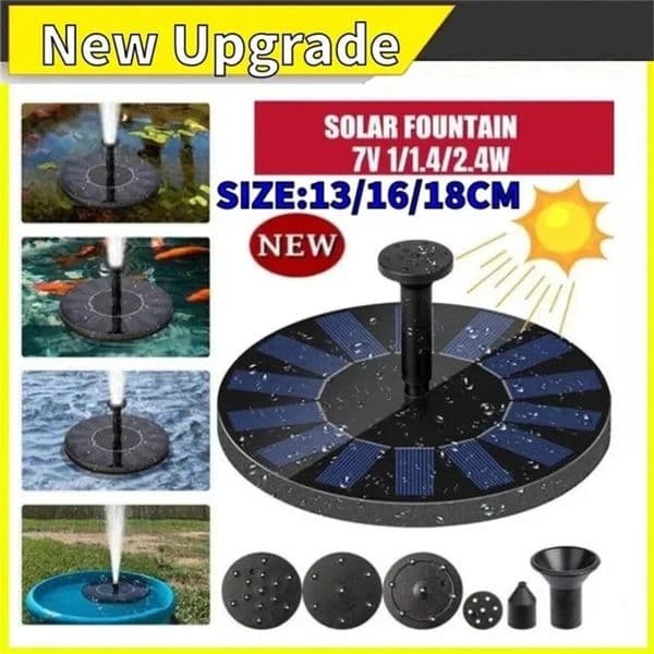 Solar Fountain Pump Energy-saving Plants Watering Kit Colorful Solar Fountain Solar Panel Bird Bath Fountain Outdoor Garden Pool 260430