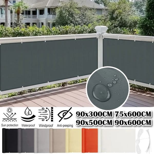 Waterproof Balcony Privacy Screen Windproof Fence for Patio Cover UV Protection with Cable Ties 260429
