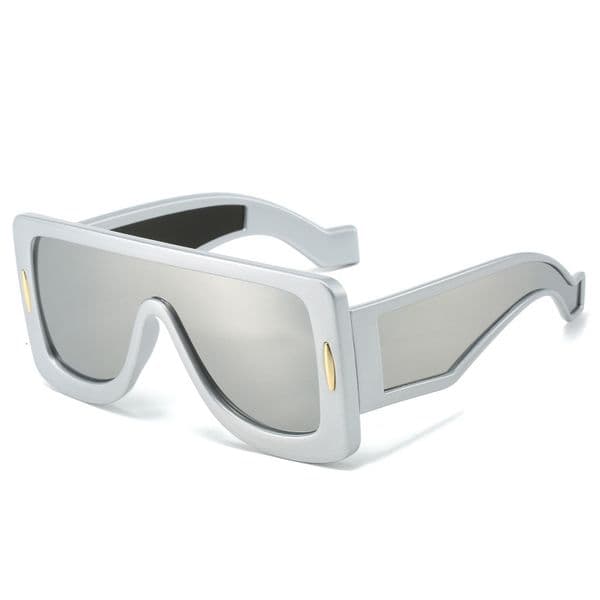 Free Shipping Style Large Square Frame Sunglasses, Futuristic Technology, Dazzling New Model Cycling Glasses, One-Piece Trendy Sunglasses