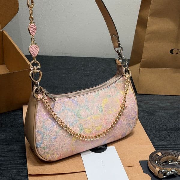 Teri Denim Bags Evening Designer New Fashion Casual Versatile Women Mahjong Armpit Diagonal Span Large Capacity Chain Hand-Held Leisure Bag Signature Canvas White