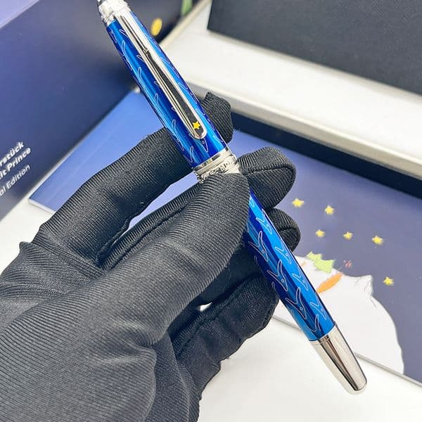 Luxury Mont Pen 163 Special Edition Prince Blue Metal And Resin Rollerball Ballpoint Pen Office School Writing Fountain Pens With Serial Number