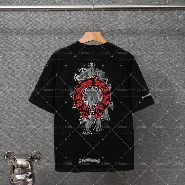 5A mens designer t shirt fashion graphic tee men shirt 2026 Summer Round neck Embroidered horseshoe sanskrit cross Letter Shirts Women Casual Loose short sleeve 22