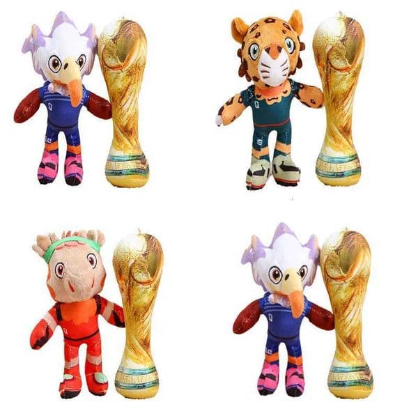 2026 New Football IP Mascot Football Team Plush Toy Doll Bag Charm Football Match Souvenir Christmas Gifts New Year Gifts X260504
