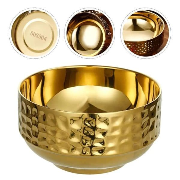 Double Layer Ice Cream Bowl Hammer Pattern Anti Scald Salad Soup Heat Insulation Reusable Childrens Insulated 260430