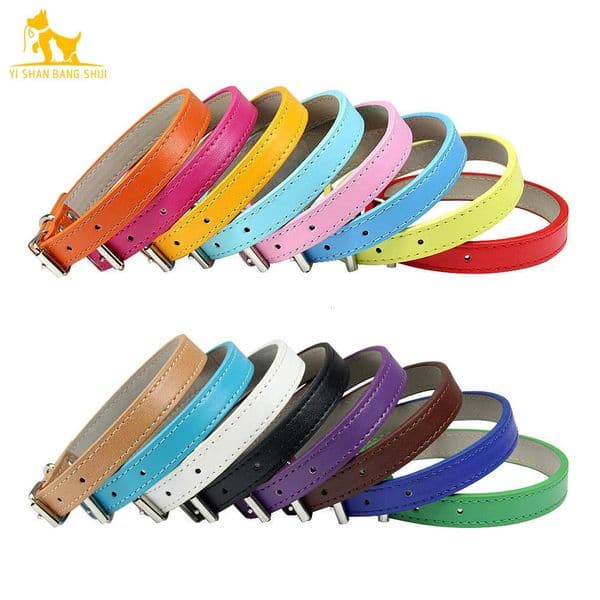 Soft Leather Solid Dog Collar Adjustable Puppy Neck Strap Safe Collars for Small Medium Big Kitten Necklace Cat Accessories 260430