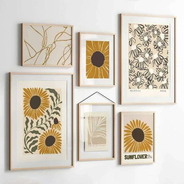 Boho Abstract Matisse Sunflower Minimalist Shapes Posters Print Canvas Painting Nordic Wall Art Picture Living Room Home Decor 26H0504