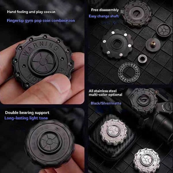 Nuclear Fidget Spinner EDC Snap Coin 2-in-1 Multifunctional Zinc Alloy Rotating 6 Points Toy Stress Relief Artifact L260504