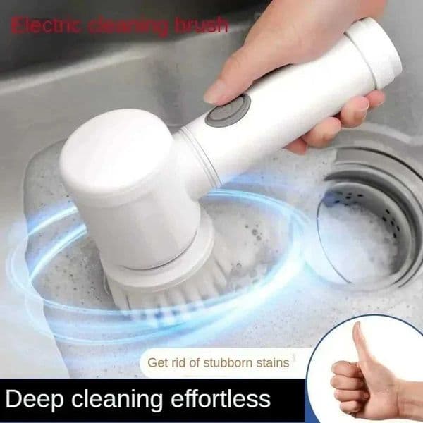 Cordless Electric Spin Scrubber with 5 Replaceable Brush Heads USB Rechargeable Waterproof Power Cleaning Brush Multi-purpose fo X2605041