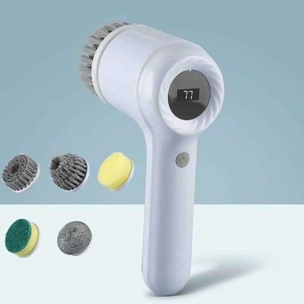 Electric Cleaning Brush Electric Spin Scrubber Bathroom Cordless Cleaning Brush Power Scrubber with 5 Replaceable Brush Heads X260504