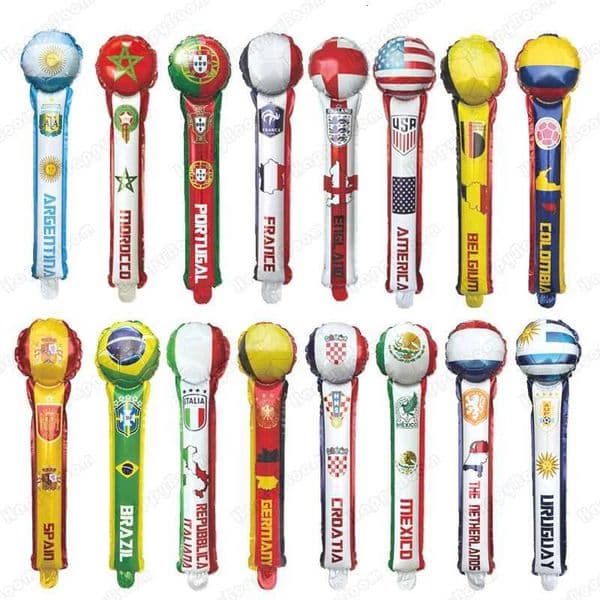 10pcs Soccer Ball Hand Stick Foil Balloon Soccer Sports Theme Party Baby Shower Decor Football Club Decoration Supplies Kids Toy X260504