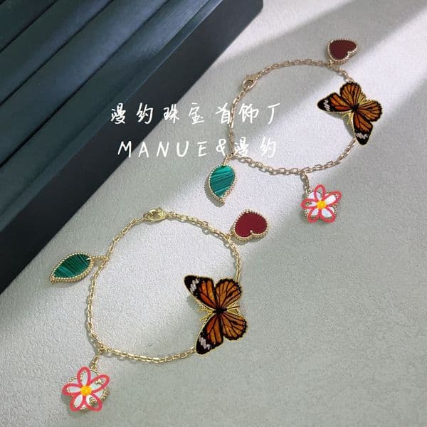 Designer Bracelet Vanly Cleeffs Luck Lucky Flower for Women Rose Plated Butterfly Four-leaf Clover Five-Flower Heart-Shaped Jewelry