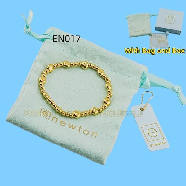 Waterproof 18K Gold Filled Beaded Stretch Stackable Bracelet Enewton Gift Box & Bag EN017