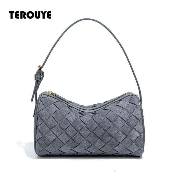 Autumn Winter Suede Cylinder Woven High-End Feel Single Shoulder Underarm Handheld Pillow Camera Bag TEROUYE