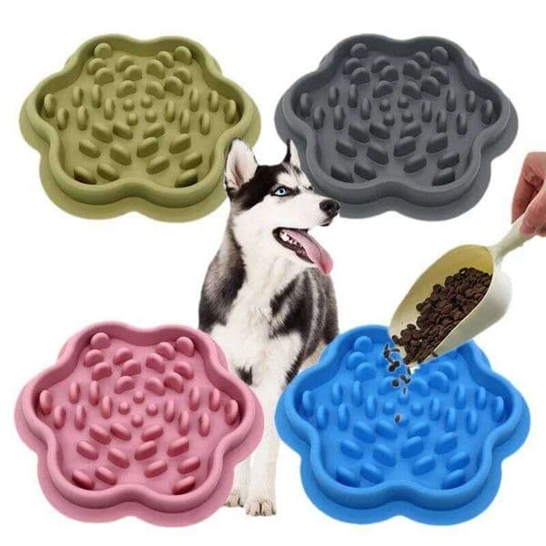 1 Pc Slow Feeder Bowl Pets - Non-Slip Silicone Mat & Dog Cat Bowl, Anti-Gulping Food Dispenser for Fast Eaters 26W0505