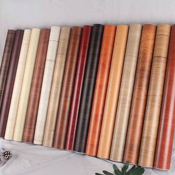 90Cm Width Wood Grain For Wardrobe Cupboard Table Furniture Waterproof Self Adhesive Wallpaper Home Decor Door Stickers