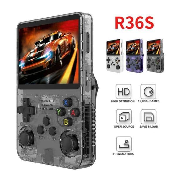 Open Source R36S Retro Handheld Game Console Linux System 3.5 Inch IPS Screen Portable Pocket Video Player R35S 64G Games S260504
