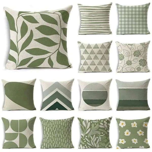 Pillow Case Green Pattern Cushion Floral for Car Sofa Decorative Cover Home Pillow 26L0505