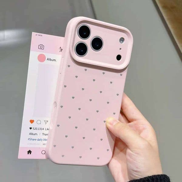 Love Heart Liquid Silicone Case For iPhone 12 13 14 15 Pro Max 17 Air 16 Plus Soft Camera Control Button Cover 26H0505