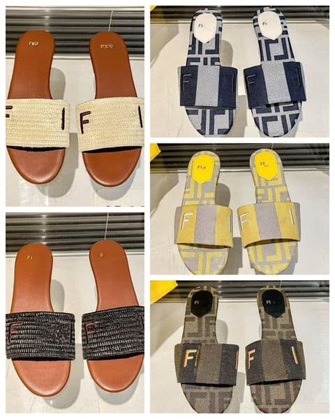 Summer Mens Womens sandals 2026 New style Signature Slippers sunny beach Mule luxury Designer Leather canvas Slide pool flat loafer Feel lady indoor sandale541