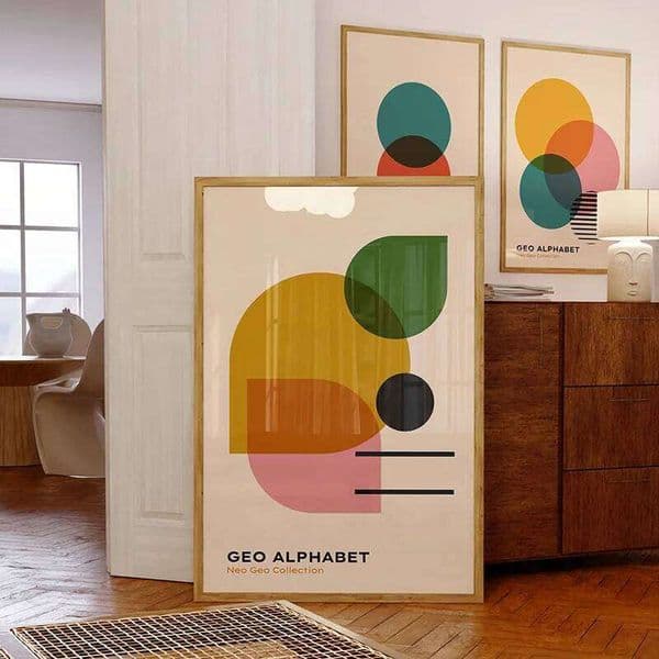 Retro Color Bauhaus Poster Print Pictures Nordic Modern Abstract Geometric Canvas Paintings Bedroom Wall Art Home Decor Murals 26H0505