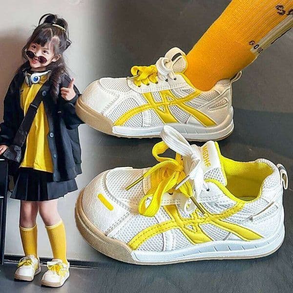 Sports 2025 Spring and Autumn New Soft Bottom Children's Princess Dad White Shoes Girls' Running 26Y0505