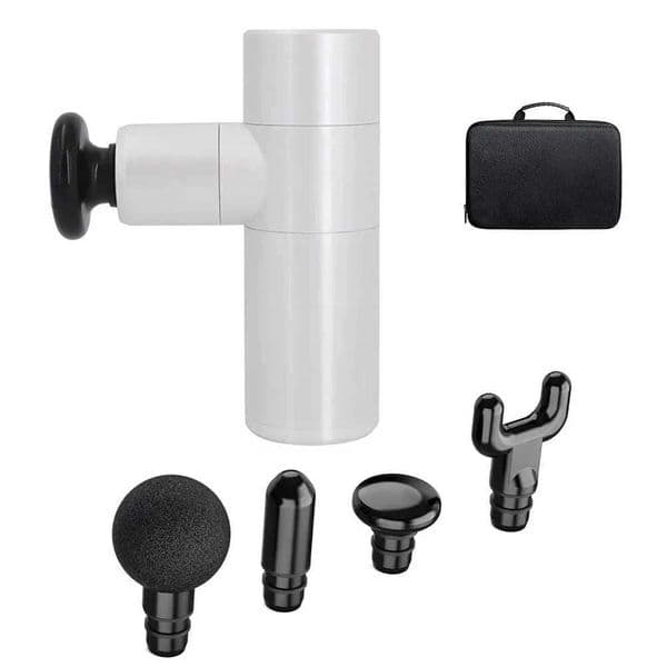 Mini Massage Gun Deep Tissue Portable 4 Speeds Percussion Muscle Massager with 4 Massage Heads Powerful Fascia Gun Super QuietL260504