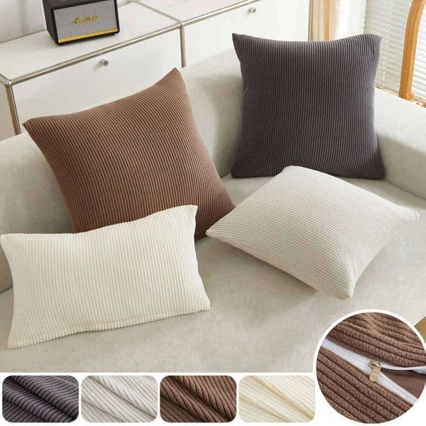 Pillow Case 1pc Soft Striped Decorative Throw Pillow Covers Square Jacquard Cushion Cases Cozy Modern Home Decor Pillowcases for Sofa 26L0505