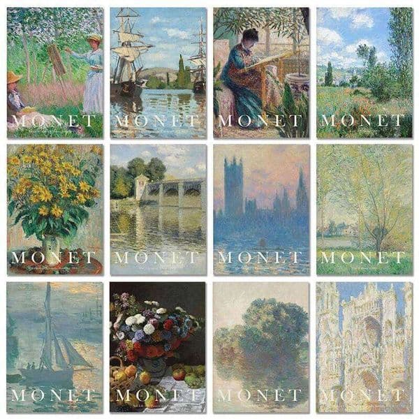 Vintage Claude Monet Famous Artist Masterpiece Collection HD Poster Canvas Painting Wall Art Picture for Room Home Office Decor 26Y0505