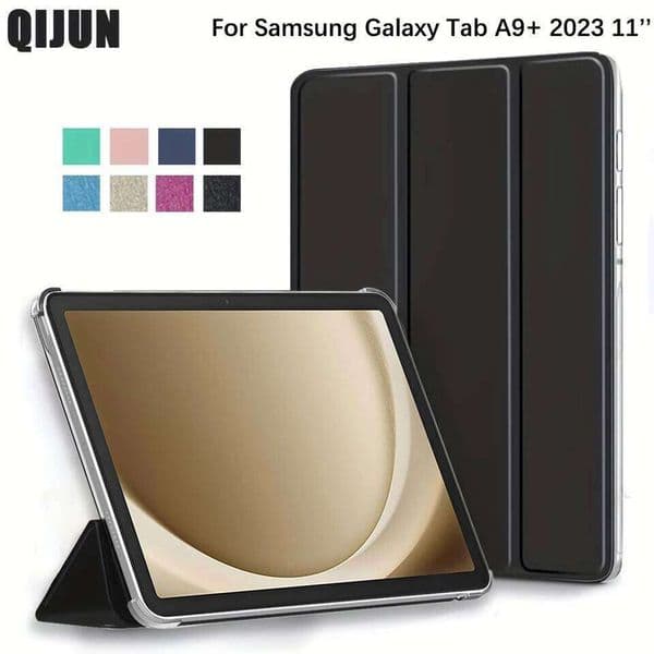 Galaxy A9 Plus 11 inch Flip Tri-fold Stand Cover For Tab 9+ 2023 SM-X210 X216B PU Leather Case Auto Sleep Wake 26Y0505