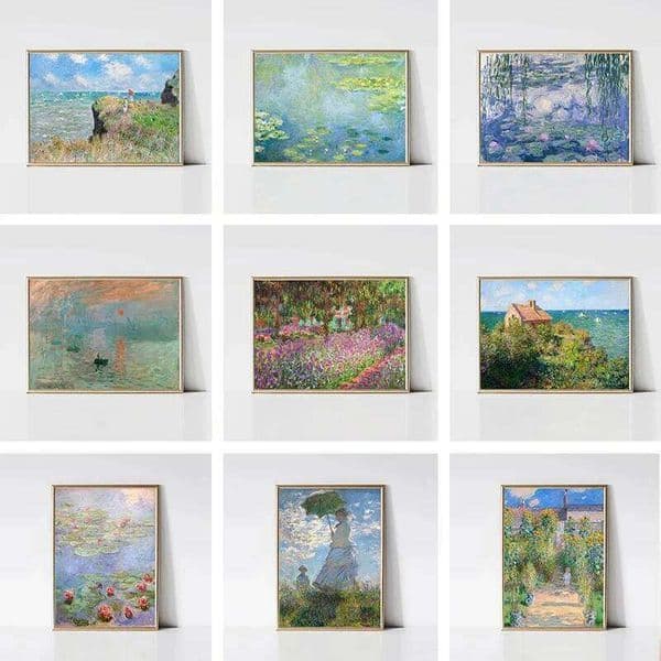 Claude Monet Artwork Poster Impressionist Landscape Canvas Painting Prints Wall Art for Exhibition Living Room Home Decor Mur 26Y0505