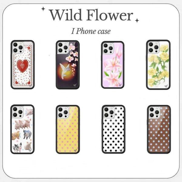 New Wildflower 3D Ins Strawberry cherry Phone Case for iPhone 15 14 13 12 Pro Max Plus 16 15pro WF Cute Cartoon Cover Funda 26H0505