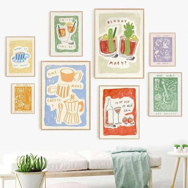 Cocktail Coffee Food And Drink Kitchen Wall Art Canvas Painting Nordic Poster Home Living Room Decor 26Y0505