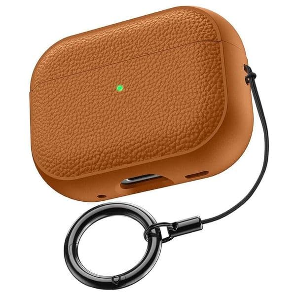For Pro Leather Pattern TPU Case Accessories Cute Skin Full Protector Cover with Keychain for AirPods 4 3 pro 2 26W0505