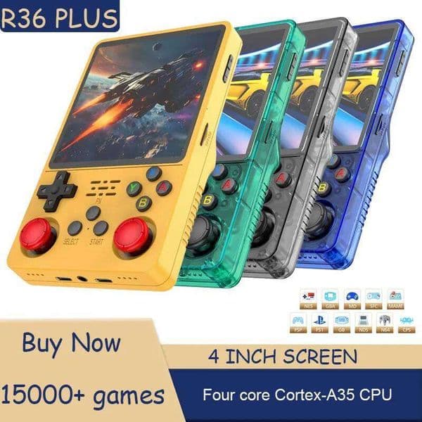 TOP Sale 4"IPS Big Screen R36S Plus Retro Handheld Game Console Linux 64-bit System RK3326 Portable Pocket ARKOS 2.0 New Gifts S260504